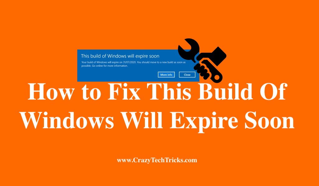 This Build Of Windows Will Expire Soon 