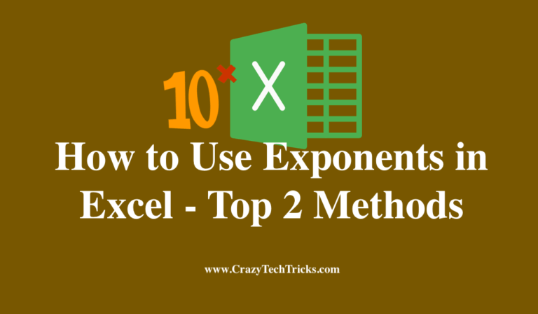 How To Use Exponents In Excel Top 2 Methods Crazy Tech Tricks 1286