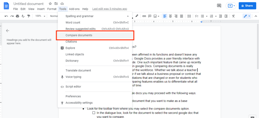 How to Compare Documents in Google Docs - Crazy Tech Tricks