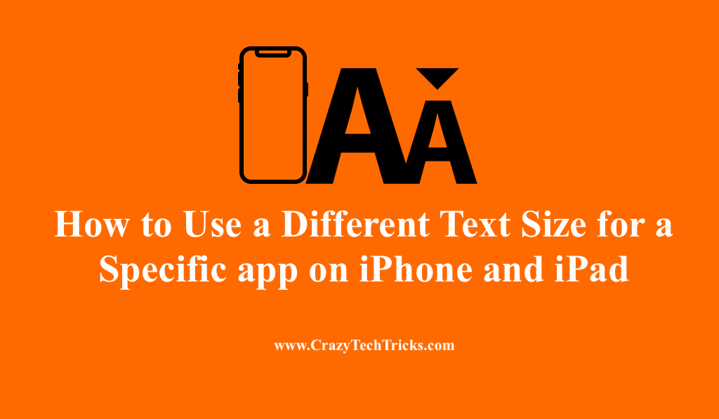 Different Text Size for a Specific app on iPhone