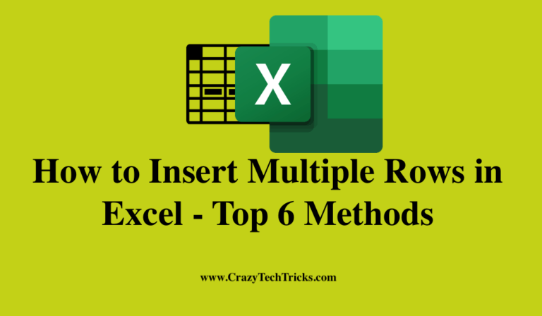 How To Insert Multiple Rows In Excel Top 6 Best Methods Crazy Tech Tricks 8402