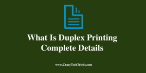 What Is Duplex Printing