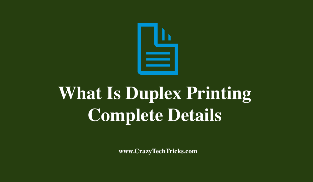 What Is Duplex Printing