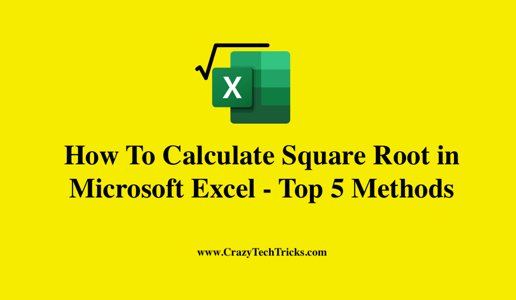 How To Calculate Square Root in Microsoft Excel