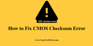 Fix CMOS Checksum Error