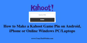 Make a Kahoot Game Pin