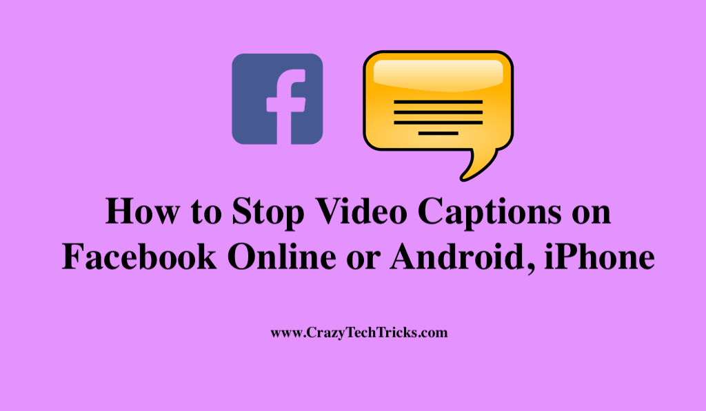 Stop Video Captions on Facebook Online