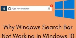 Why Windows Search Bar Not Working in Windows 10 - Best 8 Methods to Fix it
