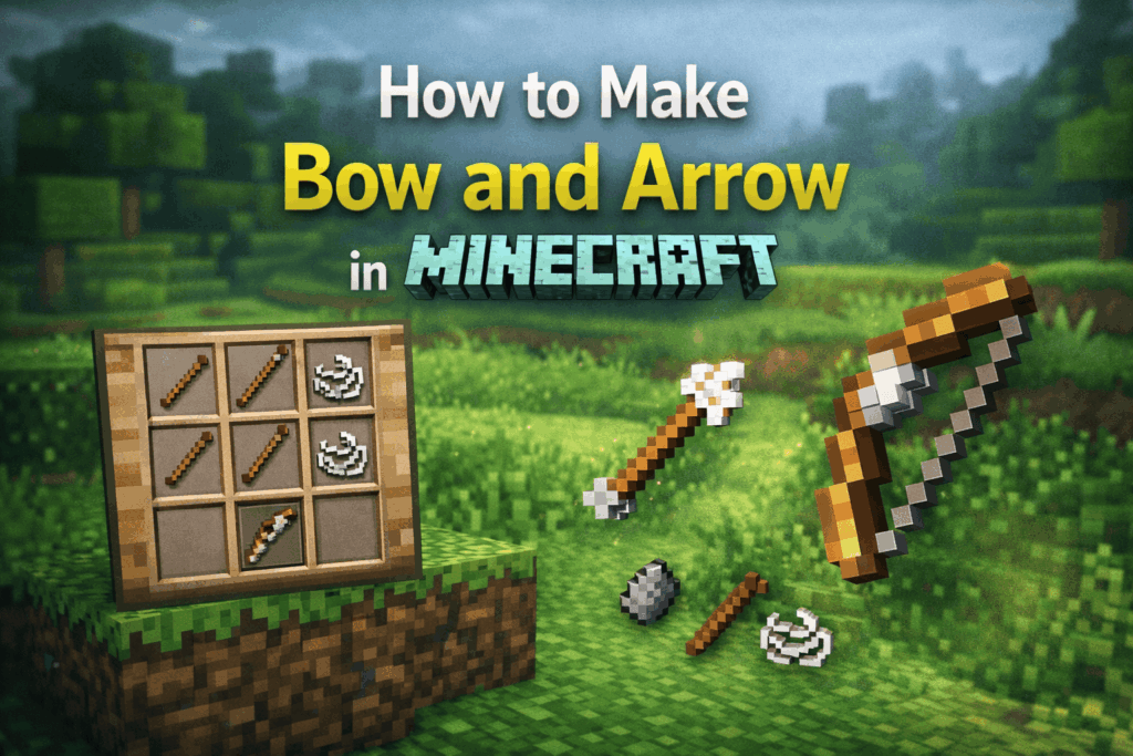 How to Make Bow and Arrow in Minecraft - Complete Details