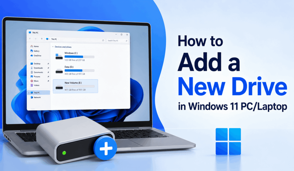 
How to Add a New Drive in Windows 11 PC/Laptop